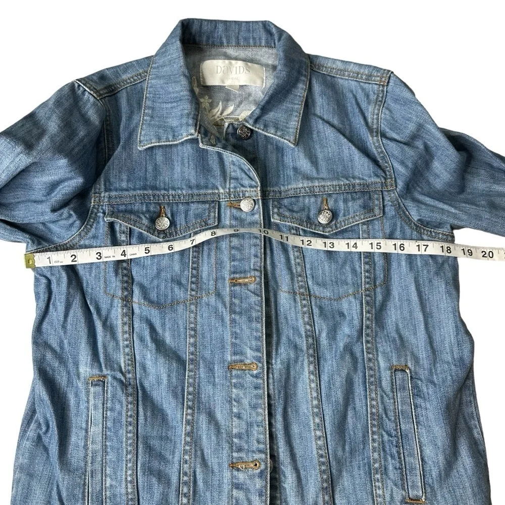 David’s Bridal “The Bride” Embroidered Jean Jacket. Size Small - Picture 5 of 9